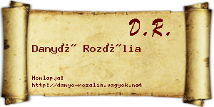 Danyó Rozália névjegykártya